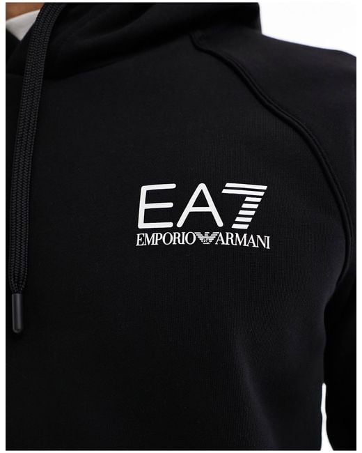 Armani - - sweat à capuche d'ensemble avec logo sur la manche EA7 pour homme en coloris Black