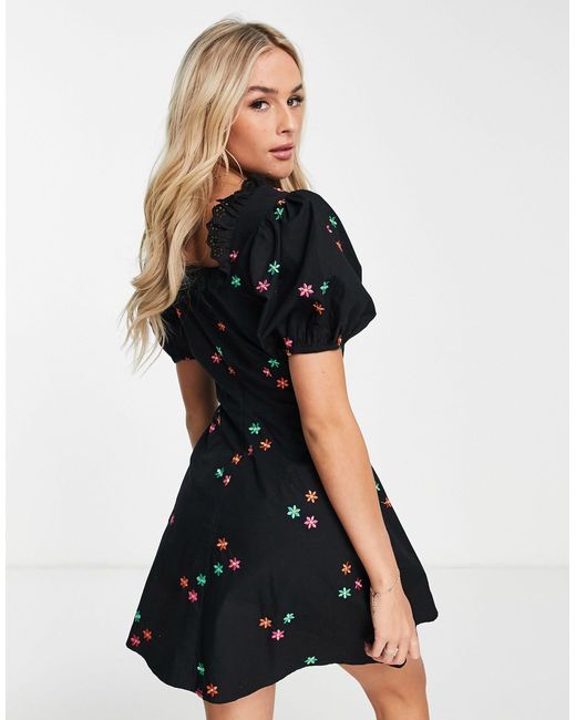 Miss selfridge black floral dress cheap