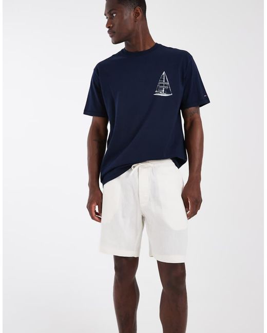 Tommy Hilfiger Blue Linen Shorts for men