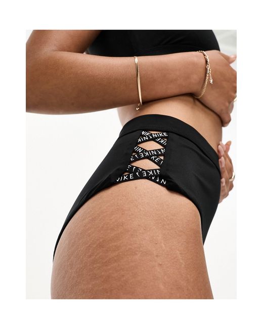 Nike Black Icon Sneakerkini High Waist Cheeky Bikini Bottoms