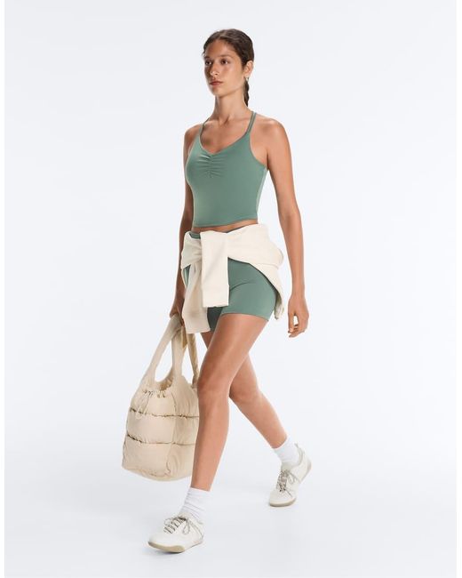 Oysho Green Comfortlux Crossover Strap Tank Top