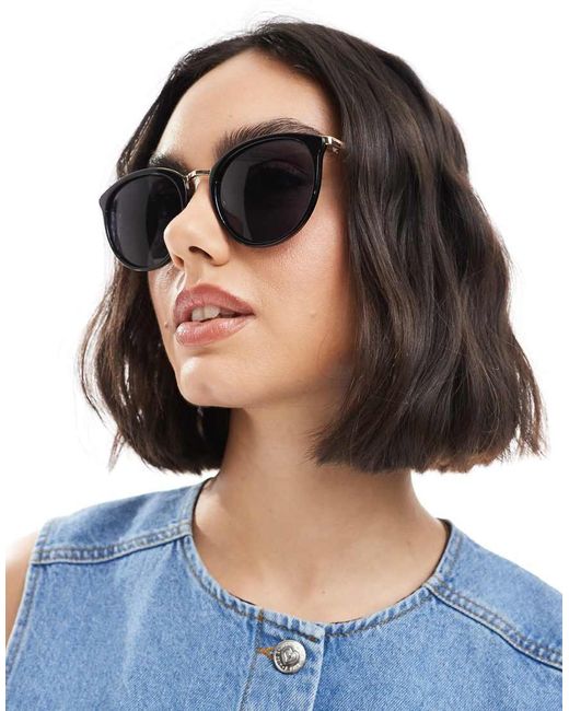 Occhiali Da Sole Rotondi Neri di New Look in Blue