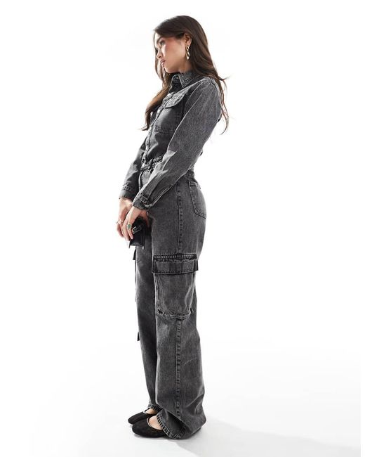 Glamorous Black Denim Boiler Suit