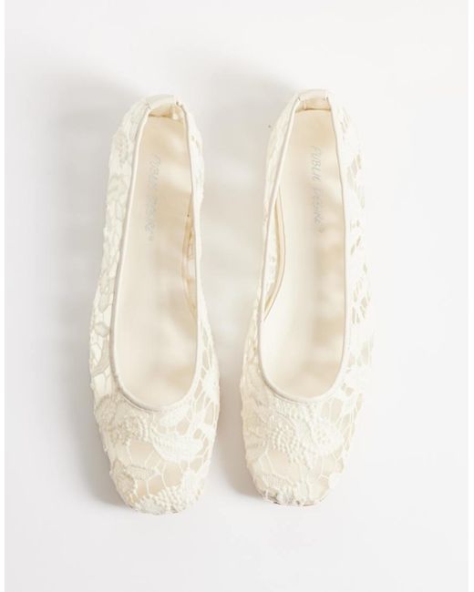 Public Desire Natural Leola Lace Ballet Flats