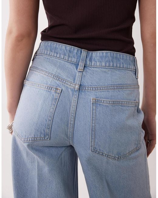 ASOS Asos Design Petite High Waist Wide Leg Jeans With Front Pockets in ...