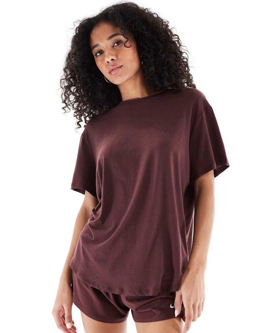 Camiseta Holgada Dri-Fit De Nike One Training-Rojo Nike de color Red