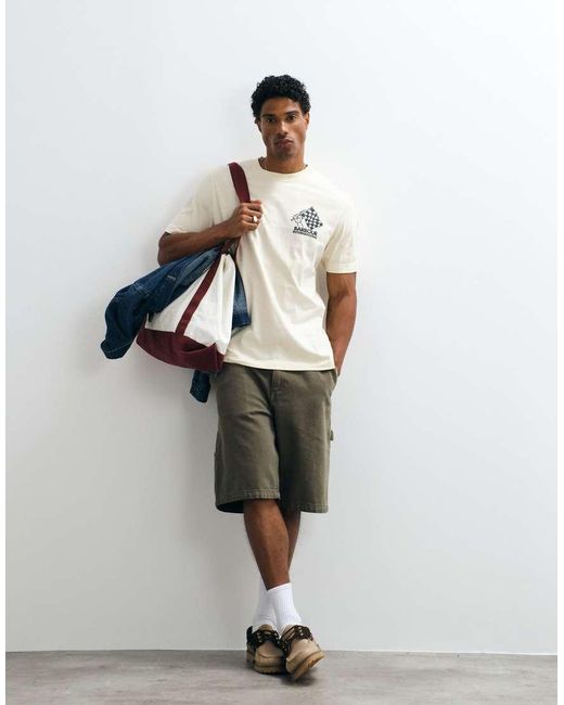 Barbour White Herman Short Sleeve Graphic Logo T-Shirt With Back Print for men