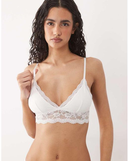 ASOS Green 2 Pack Cotton Bra With Lace Trim