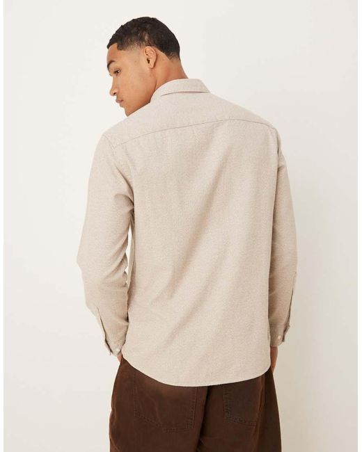 SELECTED Natural 100% Cotton Oversized Boxy Brushed Shirt for men