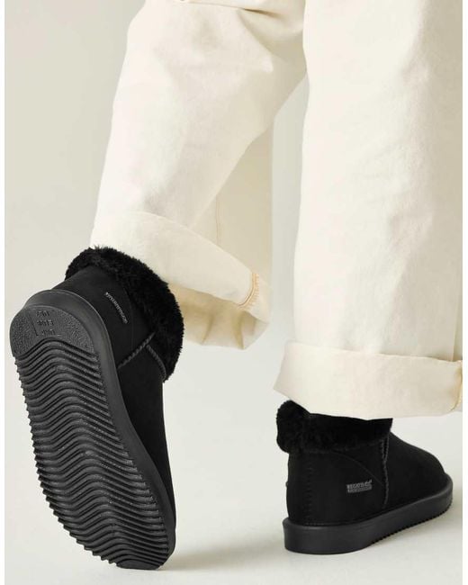 Regatta Black Waterproof Risley Short Borg Boots