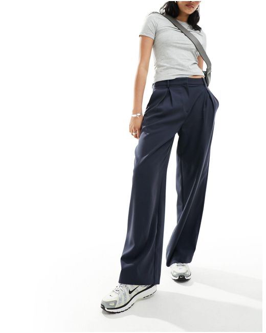 Weekday Blue Zia Tailored Slouchy Trousers