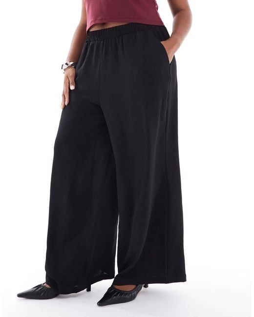 Pieces Plus Red Pieces Curve Pants With Elasticated Waist