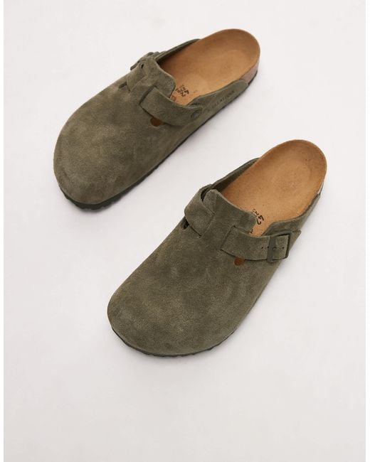 Birkenstock – boston – clogs aus wildleder in Blue für Herren