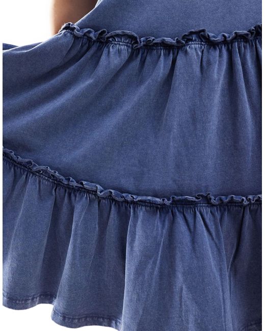 Miss Selfridge Blue – gestuftes minikleid