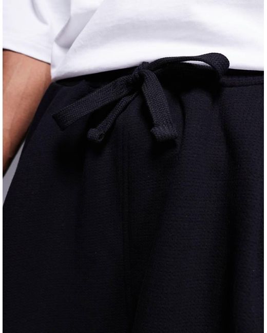 ASOS Blue Oversized Textured Basketball Shorts for men