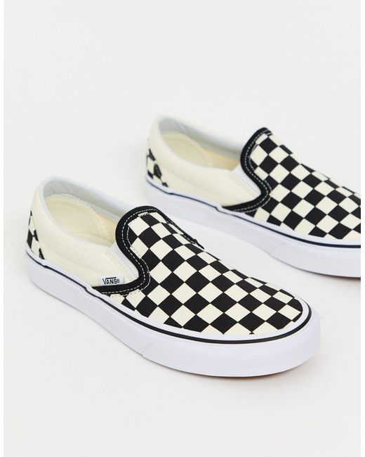 Vans Canvas Classic Slip On - Shoes in White Black (Black) - Save 91% ...