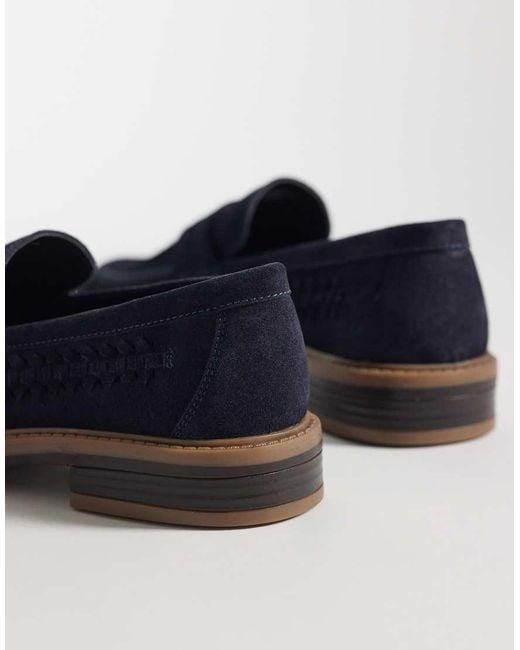 ASOS Blue Woven Penny Loafer for men