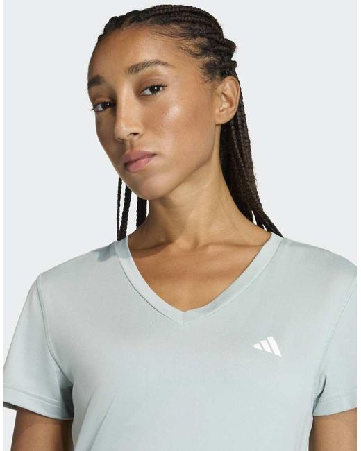 Adidas Originals Blue Workout Essentials V-Neck T-Shirt