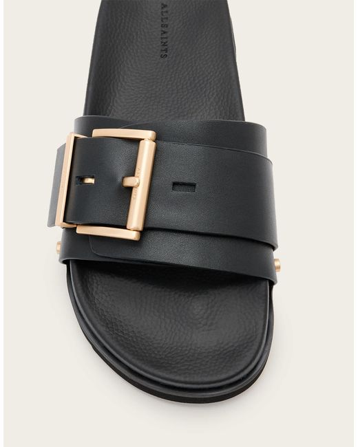 Ellie - claquettes en cuir à clous AllSaints en coloris Black