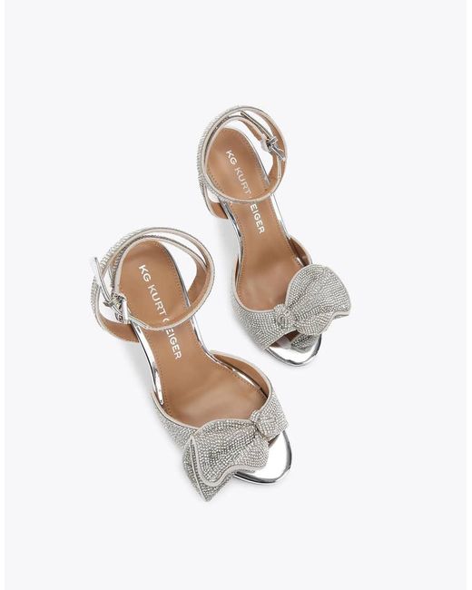 KG by Kurt Geiger White Allegra Heeled Sandals
