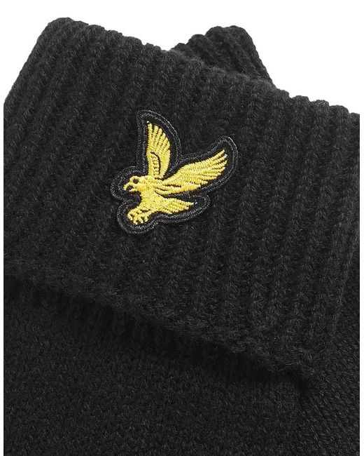 Lyle & Scott Black Gloves Cotton Merino Gloves for men