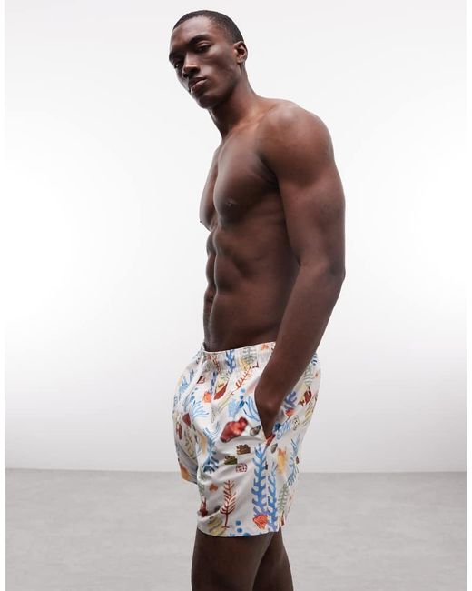 ASOS White Swim Shorts for men