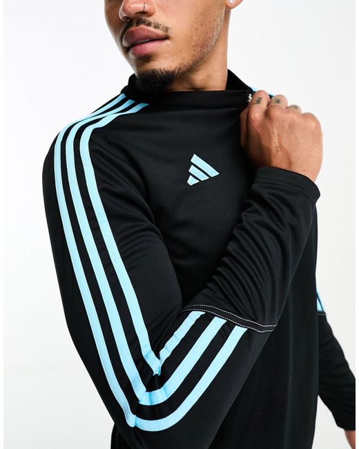 Sudadera negra y azul con cremallera corta tiro 23 Adidas Originals de hombre de color Black