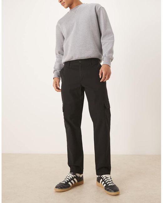 ASOS Black Tapered Cargos for men