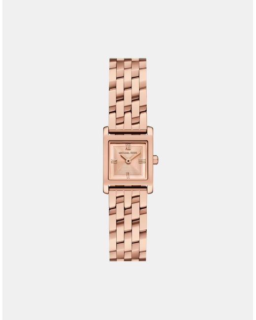 Michael Kors White 3 Hand Georgie, Rose Stainless Steel