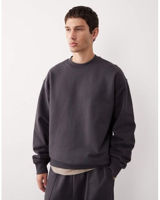 ASOS COLLECTIVE Blue Oversized Super Heavyweight Crew for men