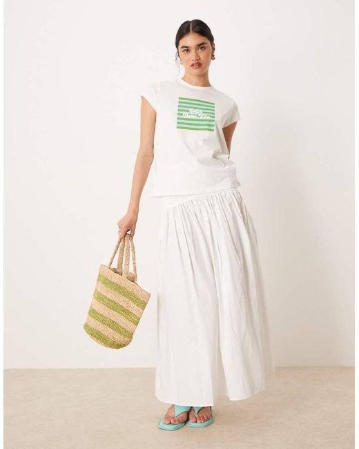 Mango T-Shirt Met Dolce Vita-Print in het Green