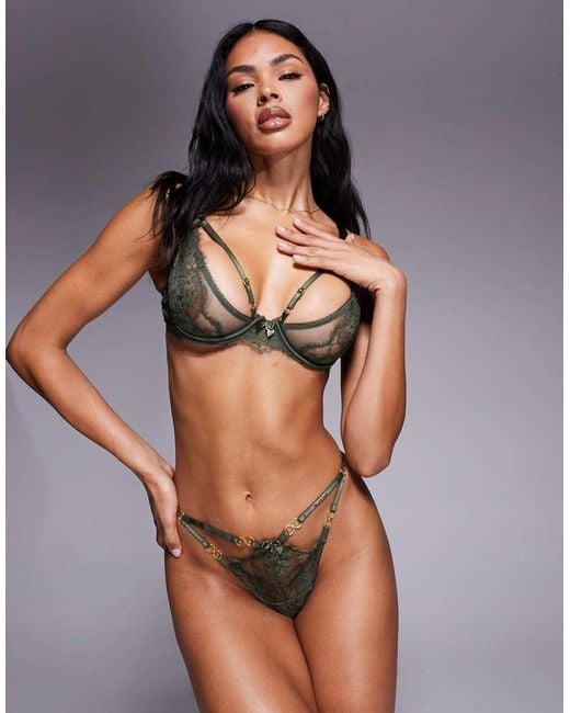 Boux Avenue Gray Strappy Sexy Hardware G-string