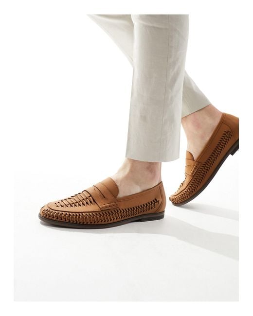Schuh White Reem Woven Loafers for men