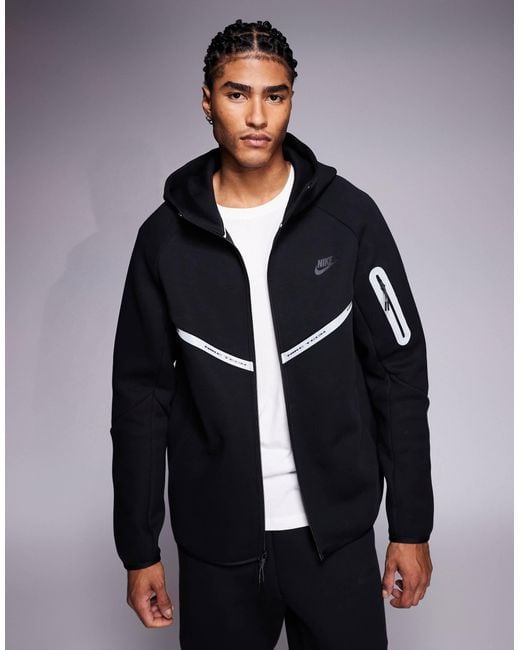Nike Blue Tech Fleece Reflective Full Zip Hoodie for men