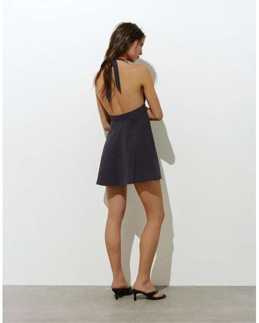 Pull&Bear Blue Short Halter Dress
