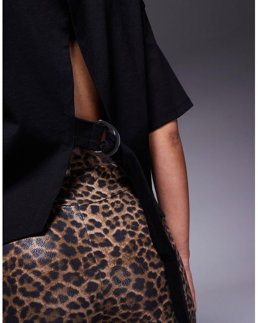 ASOS Blue Cinched Back T Shirt With Open Back And D Ring Detail