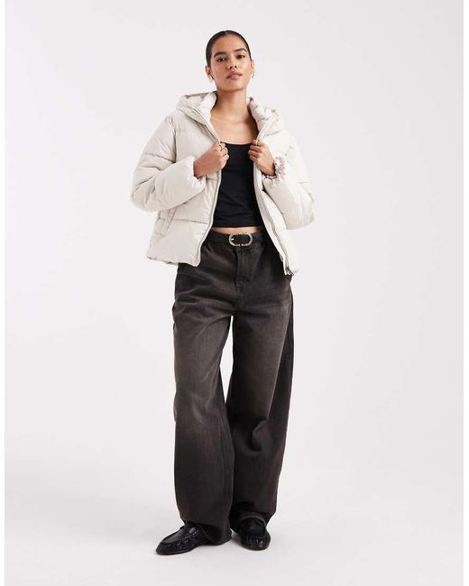 ONLY Natural Puffer Jacket With Hood