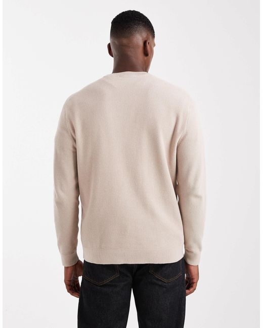 Only & Sons Natural Regular Fit Waffle Knit Jumper for men