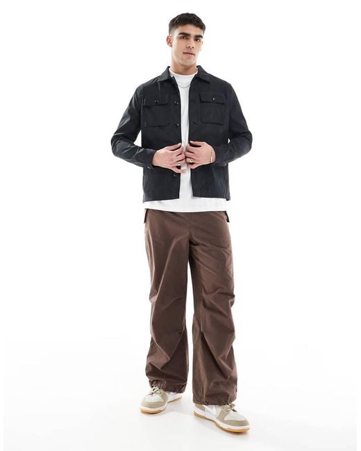 Brave Soul Blue Button Through Shacket for men