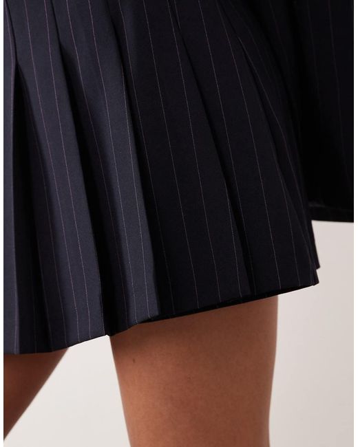 Miss Selfridge Black Pleated Pinstripe Skort