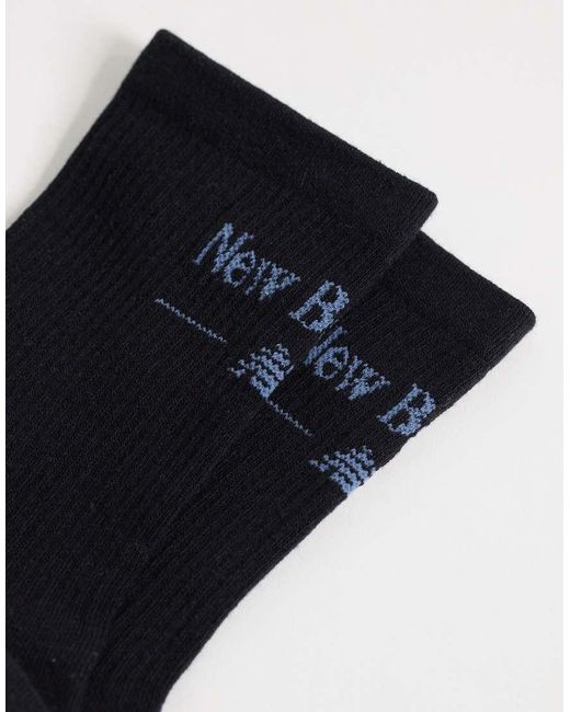 New Balance White Script Logo Quarter Crew Sock for men