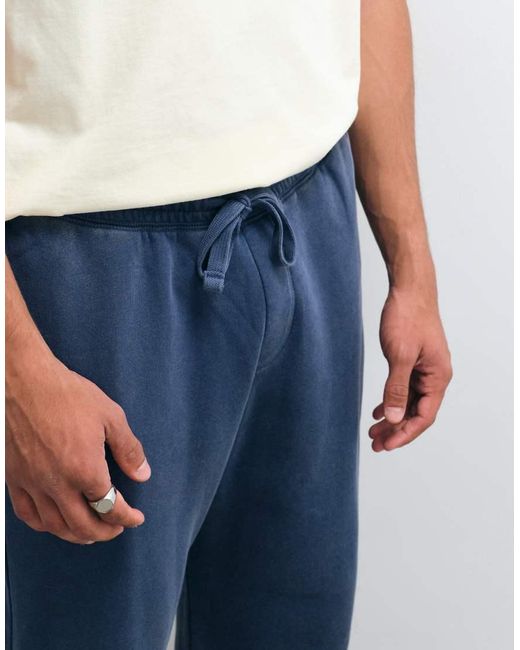 Hollister Blue Essential Logo Open Cuff jogger for men