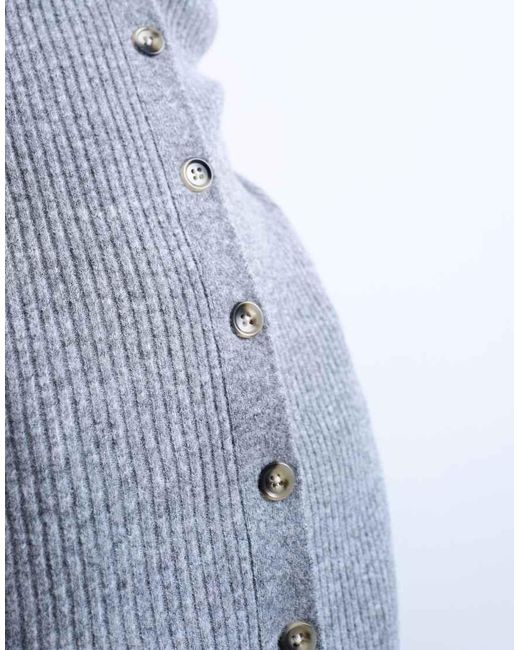 TOPSHOP Blue Knitted Cardigan Midi Dress