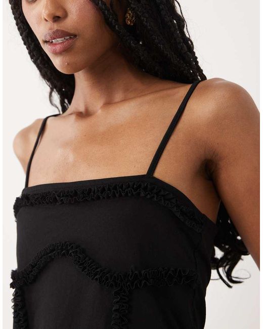 Miss Selfridge Black Under Bust Seam Detail Cami Top