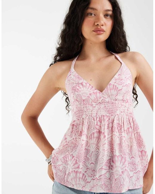 Hollister Natural Halterneck Babydoll Cami