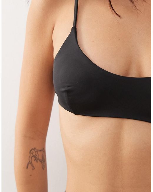 Weekday Black Mix & Match Scoop Neck Bikini Top
