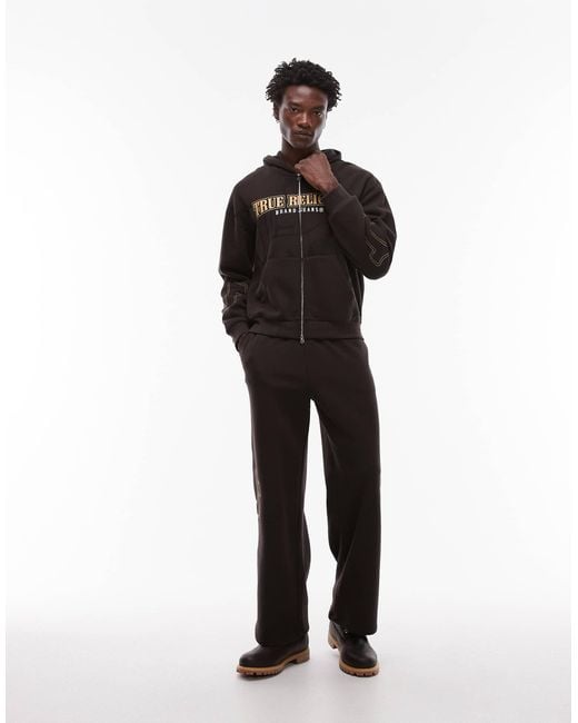 True Religion Brown Big T Logo baggy jogger Co-ord for men