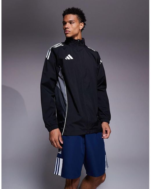 Chaqueta Negra Ligera Con Capucha Tiro 25 De Adidas Football Adidas Originals de hombre de color Blue
