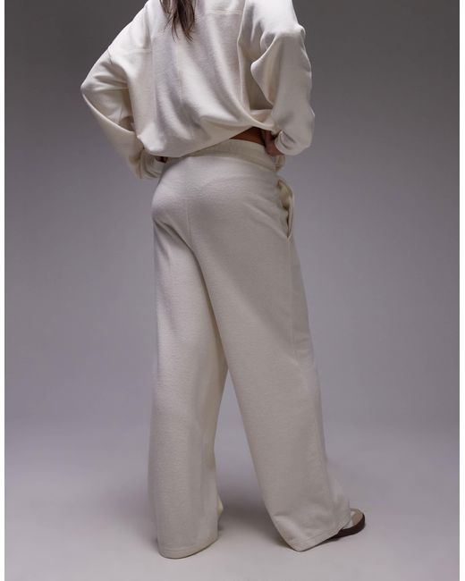 TOPSHOP Gray Brushed Wide Leg Jogger