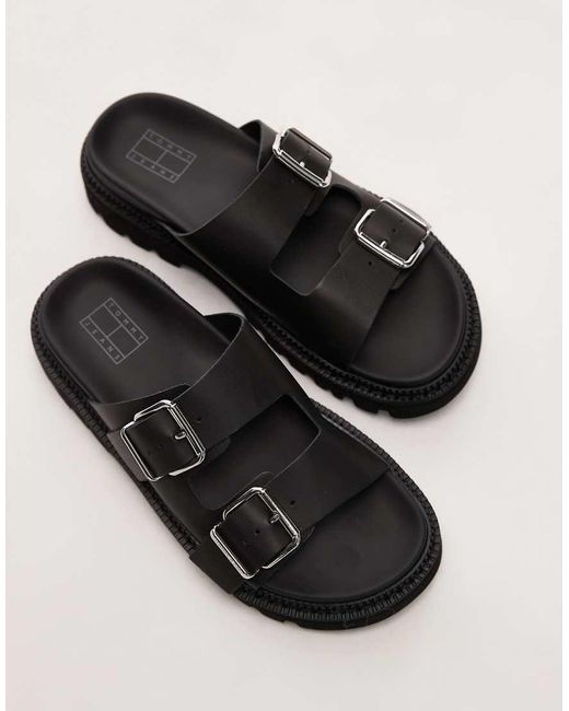 Tommy Hilfiger Sandalen Met Gesp En Dubbele Band in het Black